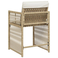 Sedie da Giardino con Cuscini 4 pz Beige in Polyrattan 365038