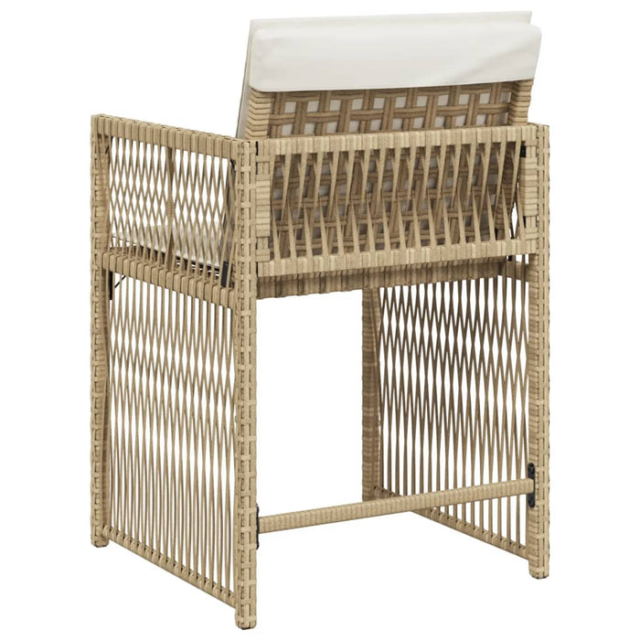Sedie da Giardino con Cuscini 4 pz Beige in Polyrattan 365038