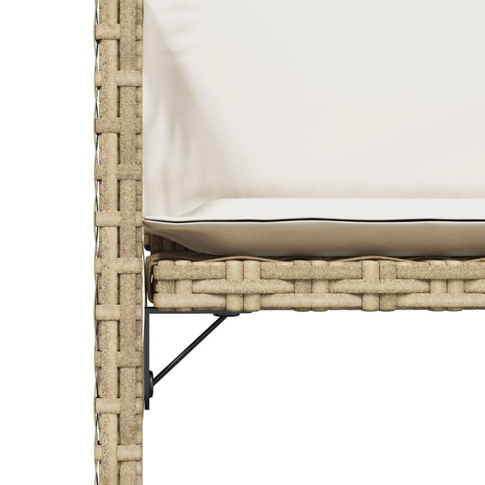Sedie da Giardino con Cuscini 4 pz Beige in Polyrattan 365038