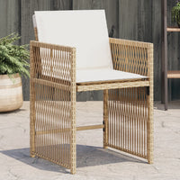 Sedie da Giardino con Cuscini 4 pz Beige in Polyrattan 365038