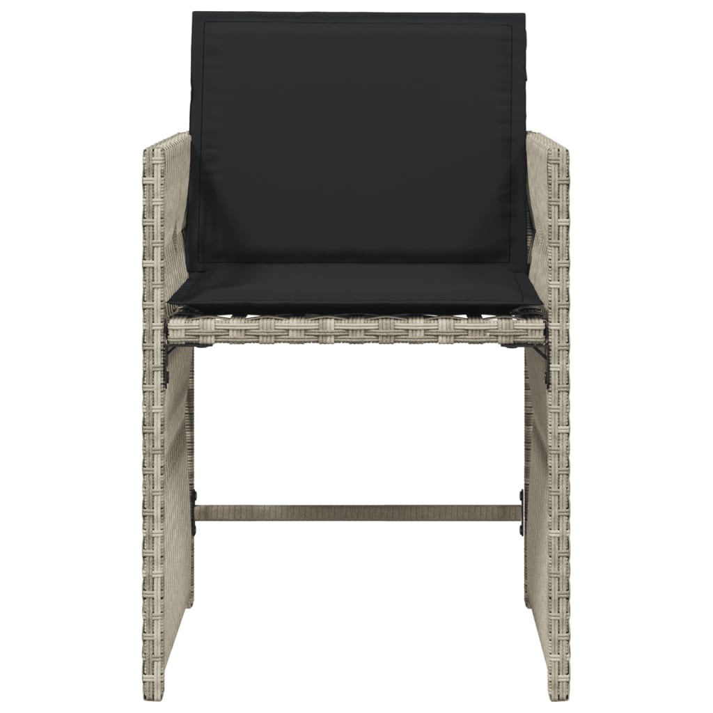 Sedie da Giardino con Cuscini 4 pz Grigio Chiaro in Polyrattan 365039