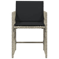 Sedie da Giardino con Cuscini 4 pz Grigio Chiaro in Polyrattan 365039