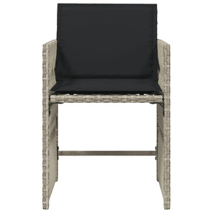 Sedie da Giardino con Cuscini 4 pz Grigio Chiaro in Polyrattan 365039