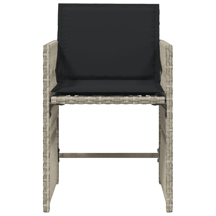 Sedie da Giardino con Cuscini 4 pz Grigio Chiaro in Polyrattan 365039