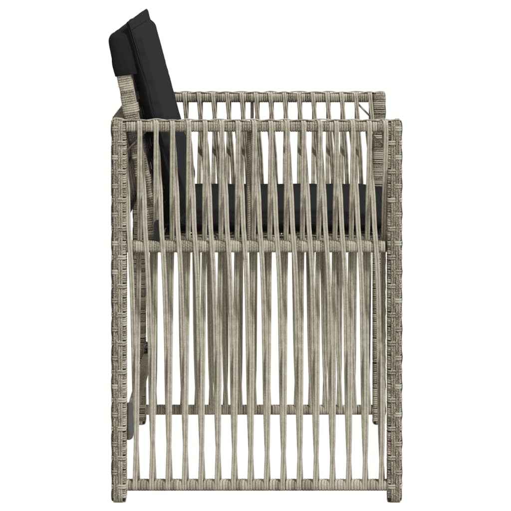 Sedie da Giardino con Cuscini 4 pz Grigio Chiaro in Polyrattan 365039