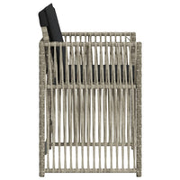Sedie da Giardino con Cuscini 4 pz Grigio Chiaro in Polyrattan 365039