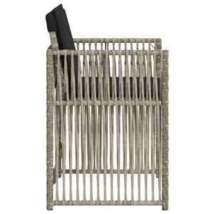 Sedie da Giardino con Cuscini 4 pz Grigio Chiaro in Polyrattan 365039