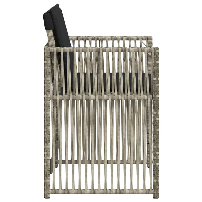 Sedie da Giardino con Cuscini 4 pz Grigio Chiaro in Polyrattan 365039