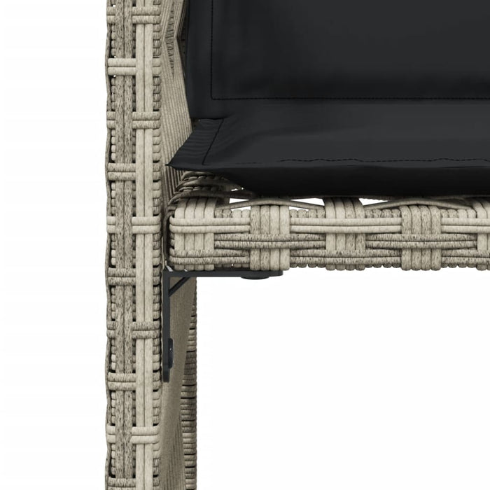 Sedie da Giardino con Cuscini 4 pz Grigio Chiaro in Polyrattan 365039