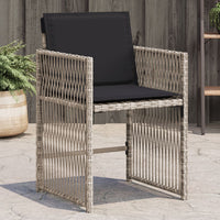 Sedie da Giardino con Cuscini 4 pz Grigio Chiaro in Polyrattan 365039