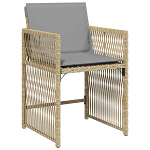 Sedie da Giardino con Cuscini 4 pz Beige Misto in Polyrattan 365040