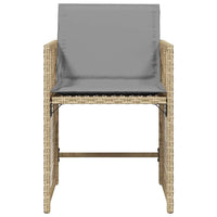 Sedie da Giardino con Cuscini 4 pz Beige Misto in Polyrattan