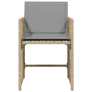Sedie da Giardino con Cuscini 4 pz Beige Misto in Polyrattan