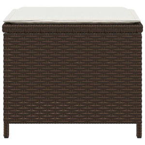 Sgabelli Giardino con Cuscini 4pz Marroni 41x41x36cm Polyrattan 365044