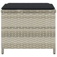 Sgabelli Giardino Cuscini 4pz Grigio Chiaro 41x41x36 Polyrattan