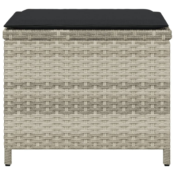 Sgabelli Giardino Cuscini 4pz Grigio Chiaro 41x41x36 Polyrattan