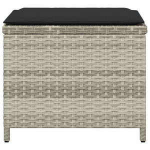 Sgabelli Giardino Cuscini 4pz Grigio Chiaro 41x41x36 Polyrattan 365046