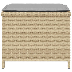 Sgabelli Giardino Cuscini 4pz Beige Misto 41x41x36cm Polyrattan