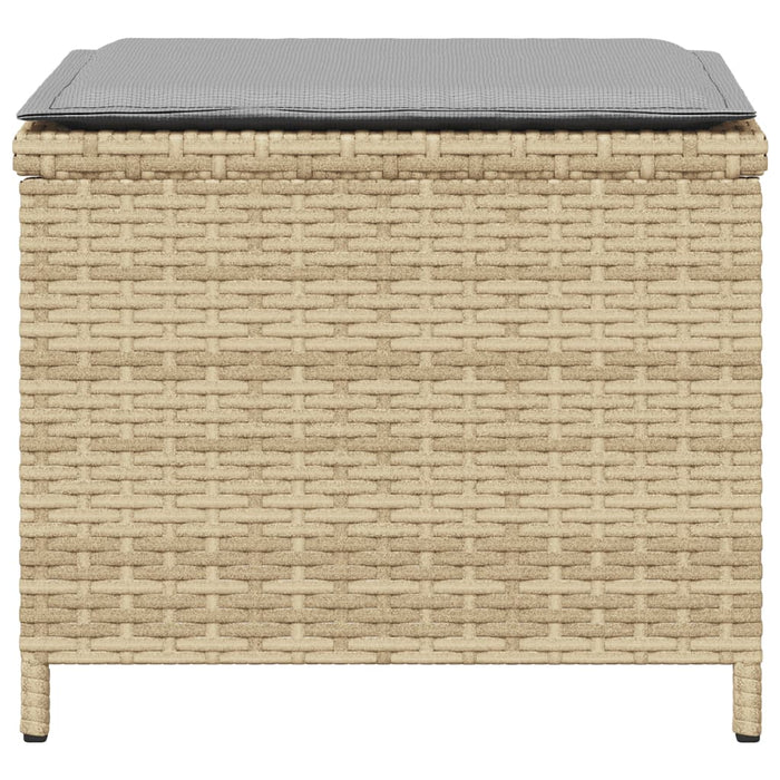 Sgabelli Giardino Cuscini 4pz Beige Misto 41x41x36cm Polyrattan