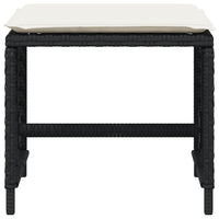 Sgabelli da Giardino con Cuscini 4pz Neri 41x41x36cm Polyrattan 365048