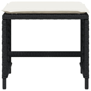 vidaXL Sgabelli da Giardino con Cuscini 4pz Neri 41x41x36cm Polyrattan