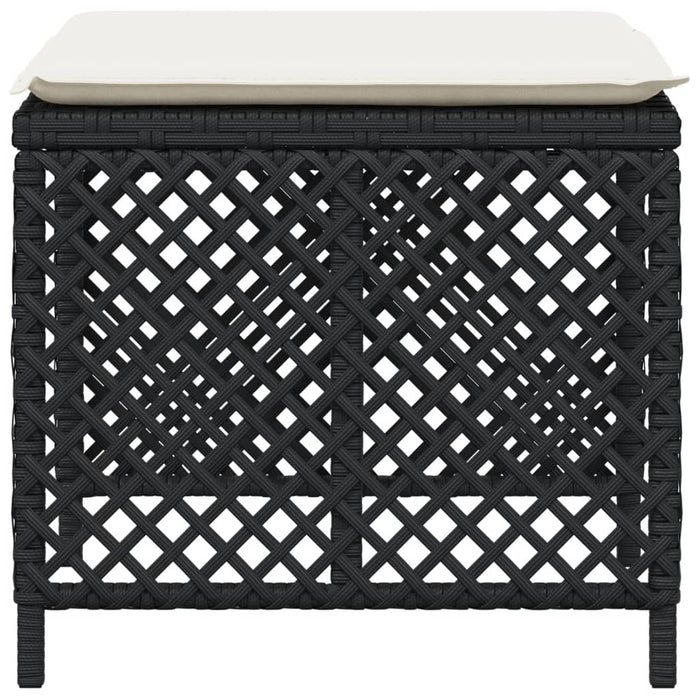 vidaXL Sgabelli da Giardino con Cuscini 4pz Neri 41x41x36cm Polyrattan