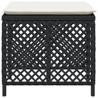 Sgabelli da Giardino con Cuscini 4pz Neri 41x41x36cm Polyrattan 365048