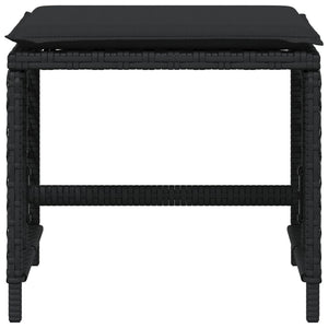 Sgabelli da Giardino con Cuscini 4pz Neri 41x41x36cm Polyrattan