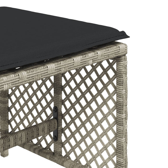 Sgabelli Giardino Cuscini 4pz Grigio Chiaro 41x41x36 Polyrattan 365053