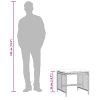 Sgabelli Giardino Cuscini 4pz Grigio Chiaro 41x41x36 Polyrattan