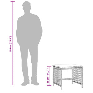 Sgabelli Giardino Cuscini 4pz Grigio Chiaro 41x41x36 Polyrattan 365053