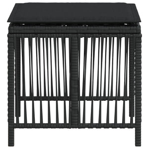 Sgabelli da Giardino con Cuscini 4pz Neri 41x41x36cm Polyrattan