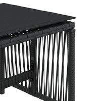 Sgabelli da Giardino con Cuscini 4pz Neri 41x41x36cm Polyrattan