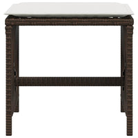 Sgabelli Giardino con Cuscini 4pz Marroni 41x41x36cm Polyrattan 365058