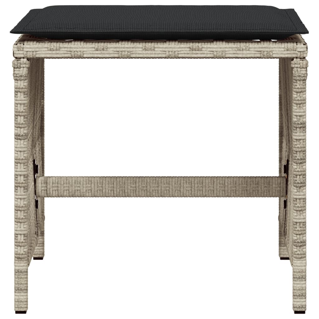 vidaXL Sgabelli Giardino Cuscini 4pz Grigio Chiaro 41x41x36 Polyrattan