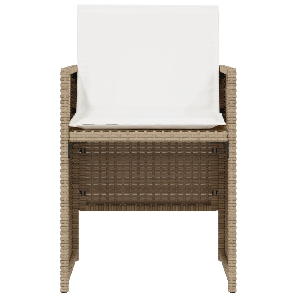 Set da Bistrò 3 pz con Cuscini Beige in Polyrattan 365066