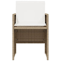 Set da Bistrò 3 pz con Cuscini Beige in Polyrattan 365066