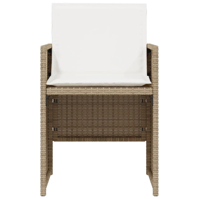 Set da Bistrò 3 pz con Cuscini Beige in Polyrattan 365066