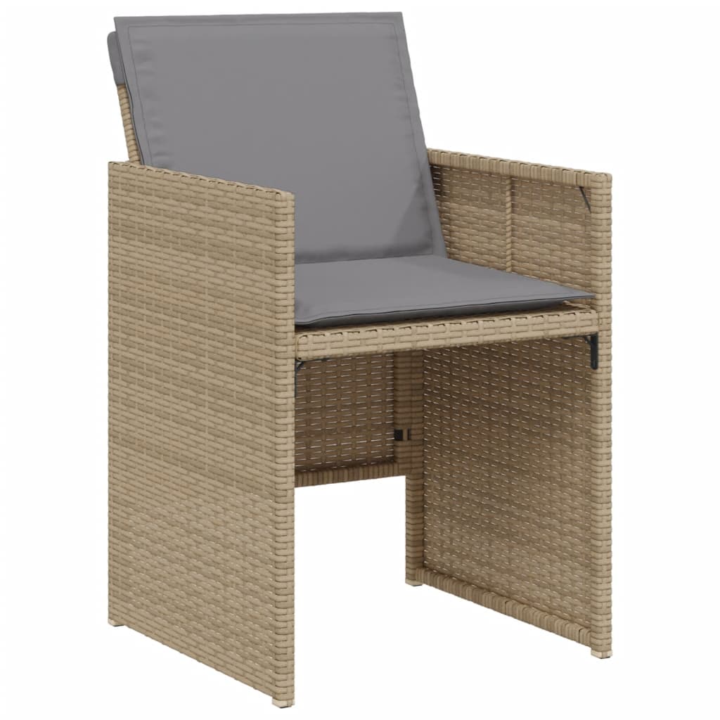 Set da Bistrò 3 pz con Cuscini Beige Misto in Polyrattan 365071