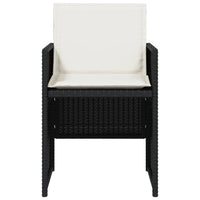 Set da Pranzo da Giardino 5 pz Nero con Cuscini in Polyrattan 365080