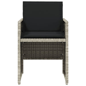 Set Pranzo da Giardino 5pz con Cuscini Grigio Chiaro Polyrattan 365087