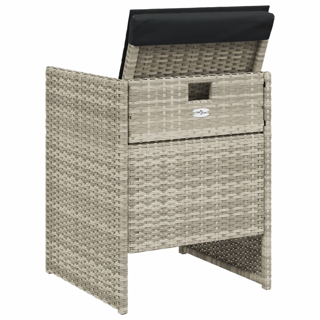 Set Pranzo da Giardino 5pz con Cuscini Grigio Chiaro Polyrattan 365087