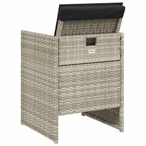 Set Pranzo da Giardino 5pz con Cuscini Grigio Chiaro Polyrattan 365087