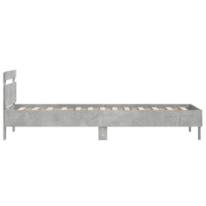 Giroletto Testiera-Struttura Letto Grigio Cemento 100x200 cm Legno Multistrato 169198