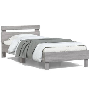 Giroletto Testiera-Struttura Letto Grigio Sonoma 100x200 cm Legno Multistrato 410828