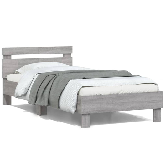 Giroletto Testiera-Struttura Letto Grigio Sonoma 100x200 cm Legno Multistrato 410828