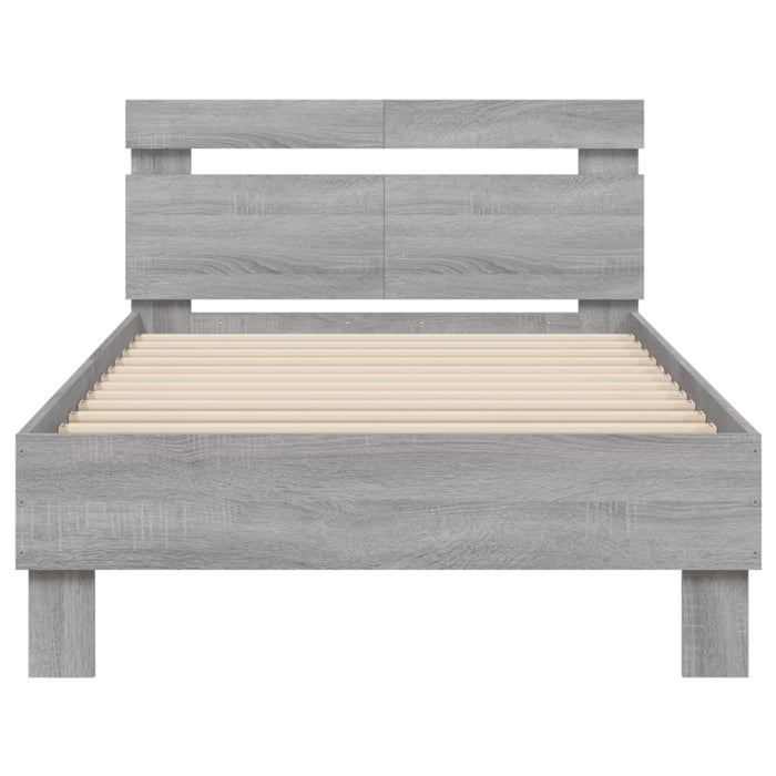 Giroletto Testiera-Struttura Letto Grigio Sonoma 100x200 cm Legno Multistrato 410828