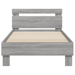 Giroletto con Testiera Grigio Sonoma 90x200cm Legno Multistrato 838538