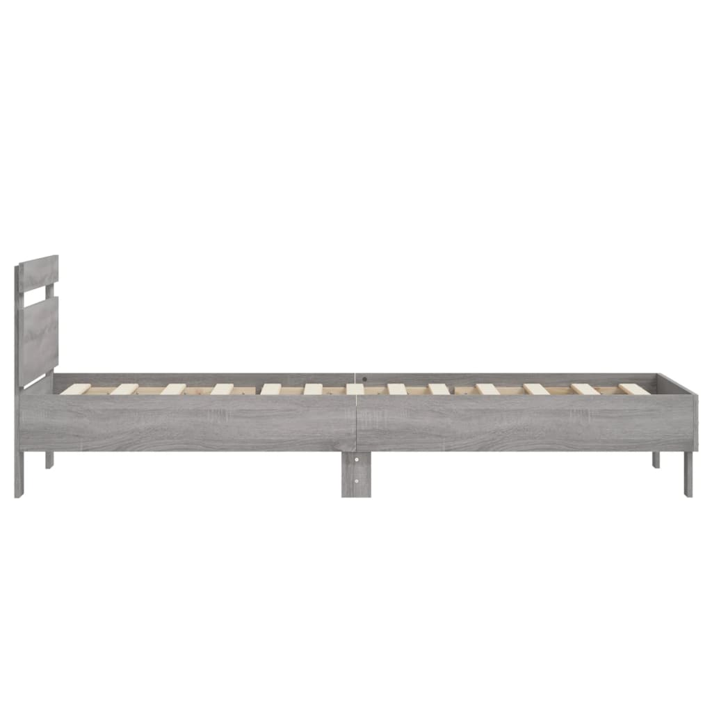 Giroletto con Testiera Grigio Sonoma 90x190cm Legno Multistrato 838566