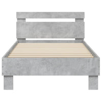 Giroletto Testiera-Struttura Letto Grigio Cemento 75x190 cm Legno Multistrato 472696